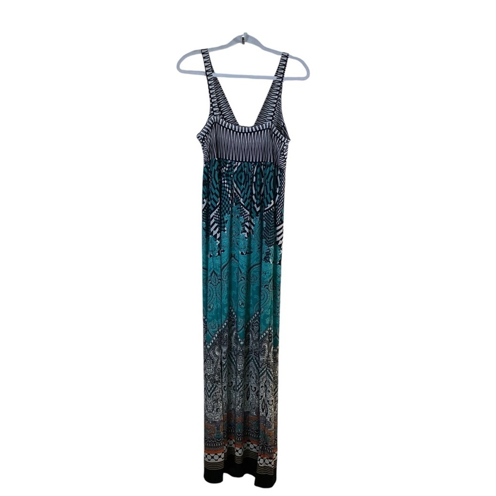 Gievergate Women’s Multicolored Sleeveless V-Neck Maxi Dress. Size L - Picture 2 of 6